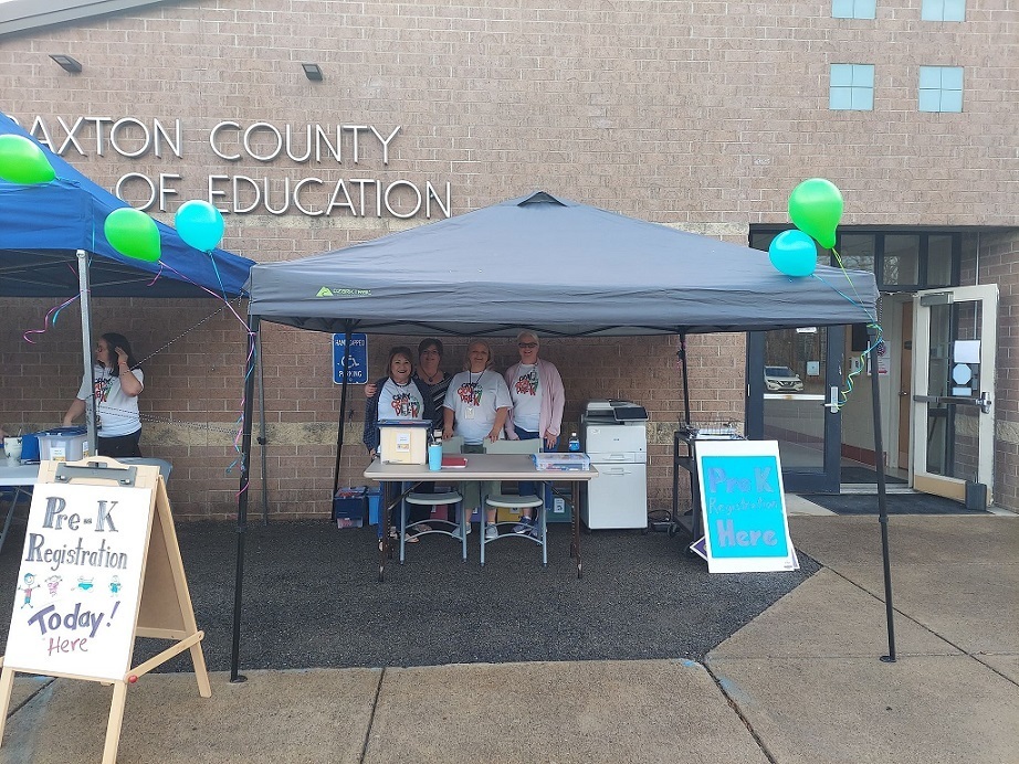 Registration Table with PreK Coordinator Corrine and other staff