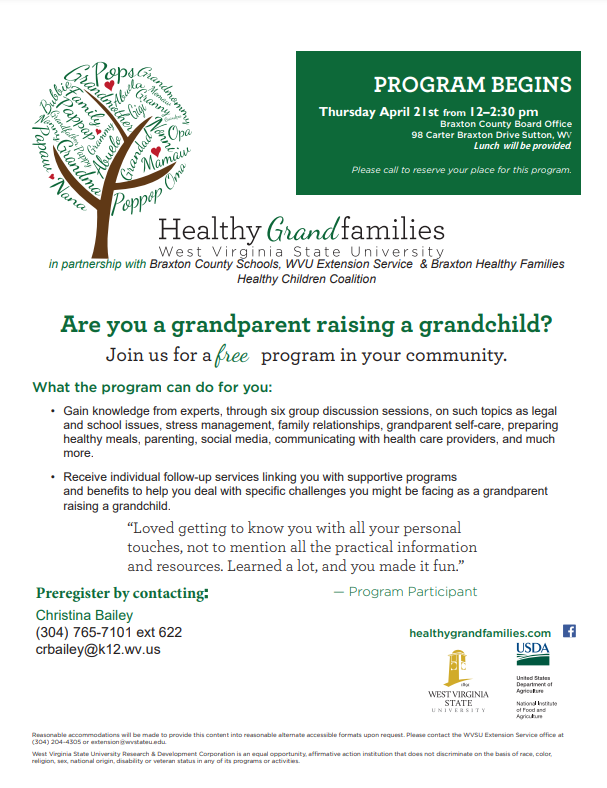 Healthy Grandfamilies WVU Extension Collaboration 4.8.2022
