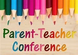 Colored pencils with Parent-teacher conference text 