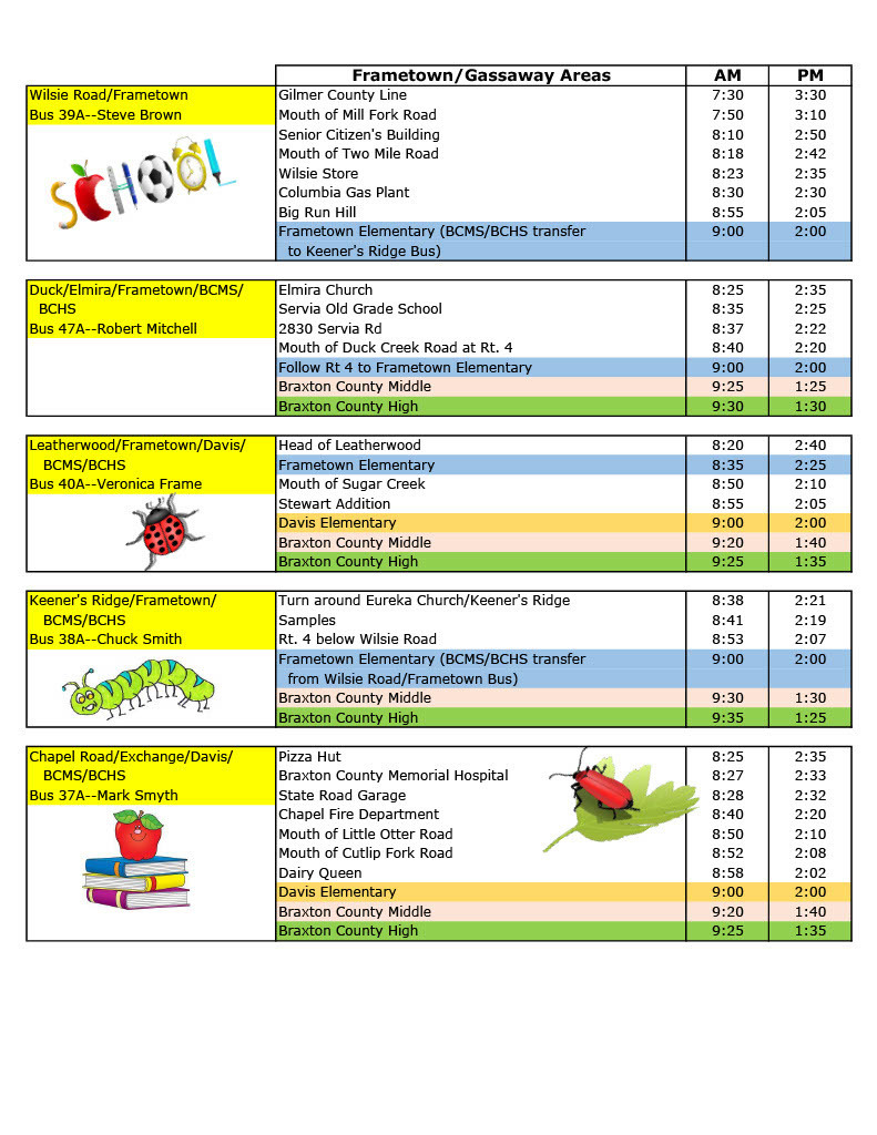 p3 2023 Summer School Bus Schedule