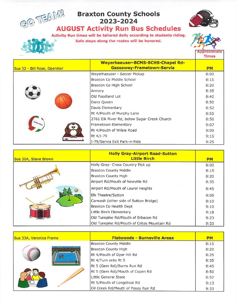 Activity Bus Schedule 23-24SY