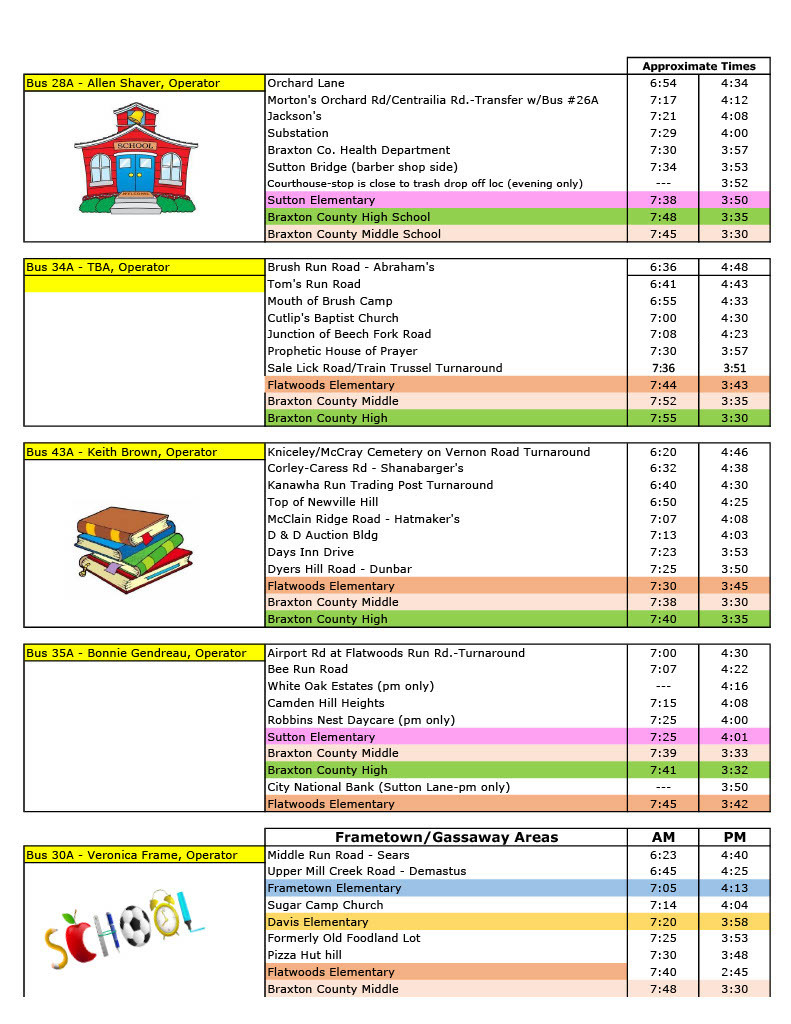 Page 3: Bus Schedule 23-24